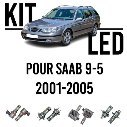Kit ampoules LED Xenon pour Saab 9-5 de 2001-2005 Kit ampoules et fusibles