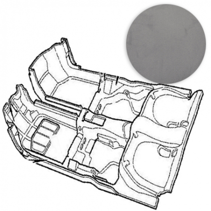 Moquette grise SAAB d'origine pour SAAB 9.3 (coupe) Tapis de sol et de coffre