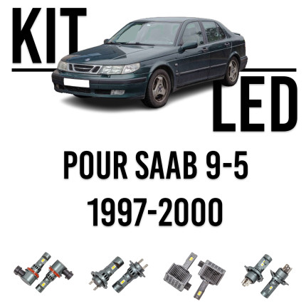 LED bulbs kit for headlights for Saab 9-5 from 1998-2009 Dashboard