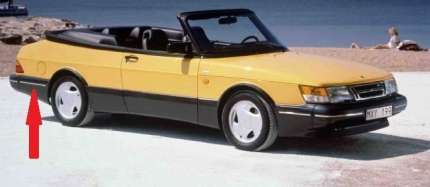 Retour pare chocs arrière Droit saab 900 Aero  cabriolet 1987-1993 Pare chocs