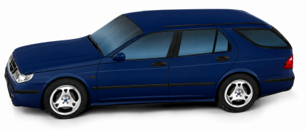Coussin décoratif SAAB 9.5 aero Estate bleu Cadeaux: livres, SAAB minatures...
