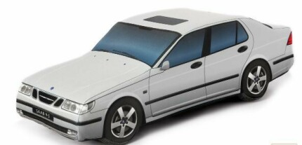 Decorative cushion in the form of a Saab 9.5 sedan Aero Grey New PRODUCTS