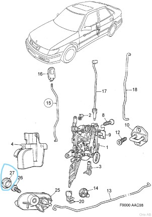 Inner handle nut cover saab 900 NG - 9.3 - 9.5 Body parts