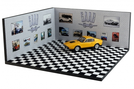 Diorama Saab display stand, miniatures saab garage saab gifts: books, saab models and merchandise