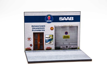 Diorama Saab, garaje miniatura Saab Novedades