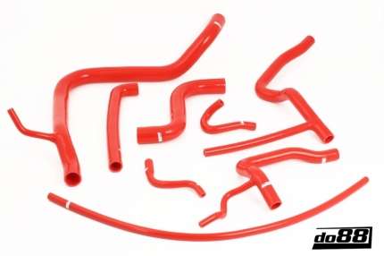 Kit Durites de Refroidissement et chauffage en silicone pour saab 900 Turbo 8 soupapes (ROUGE) Chauffage