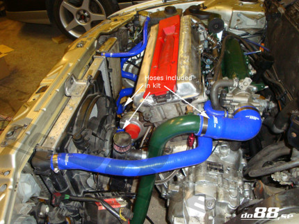 Kit durites silicone noires intercooler - Saab 9000 Turbo 1991-1998 (Bleue) Moteur