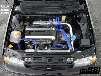 Heating silicone hoses kit Saab 9000 Turbo 1992-1998 (Blue) Engine