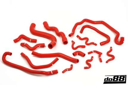 Coolant hoses kit in silicone Saab 9.3 V6 2.8T 2006-2011 (Red) Water coolant system