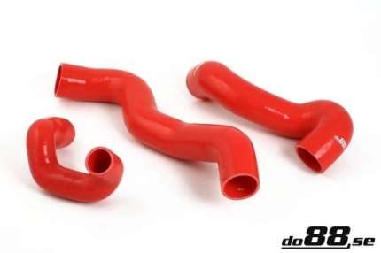 RED silicone hoses kit for Cross Flow Upgrade intercooler Fitting, Saab 900 and 9.3 Engine