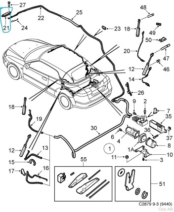 Verin hydraulique avant de capote saab 9.3 cabriolet 2004-2011 Capotes