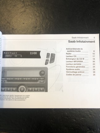 Manuel d'infotainment du propriétaire saab 9.3 2008 Accessoires saab