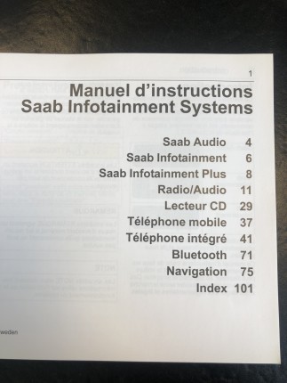 Manuel d'infotainment du propriétaire saab 9.3 2003 Cadeaux: livres, SAAB minatures...