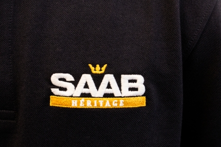 Short sleeved Saab Heritage polo in Midnight Blue Size M saab gifts: books, saab models and merchandise