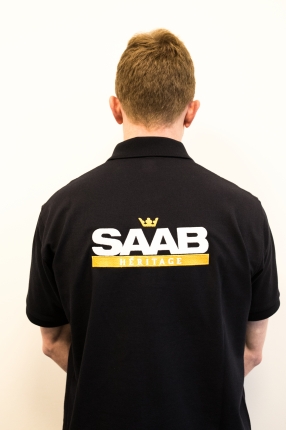 Short sleeved Saab Heritage polo in Midnight Blue Size XL saab gifts: books, saab models and merchandise