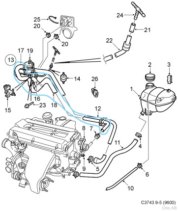 Durite de chauffage 9.5 1998-2007 Refroidissement eau moteur