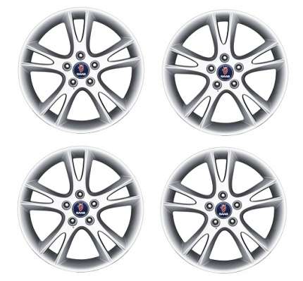 Genuine set of 4 saab wheels in 17