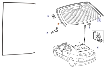 junta de la ventana trasera para saab 9.3 NG sedán Carrocería, exterior