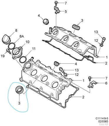 juntas tapa de balancín para V6 gasolina para saab 9.5 Juntas