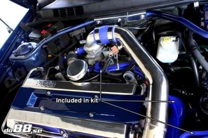 Kit durites en silicone de refroidissement bleue Saab 900 et 9.3 Moteur