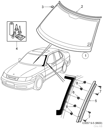 junta de parabrisas para Saab 9.5 1998-2010 Parabrisas y ventanas