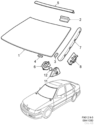 junta de parabrisas para saab 900 NG y 9.3 descapotable Parabrisas y ventanas