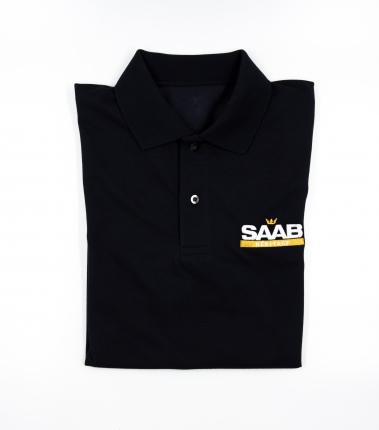 Short sleeved Saab Heritage polo in Midnight Blue Size M saab gifts: books, saab models and merchandise