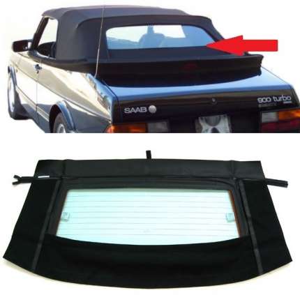 Rear window for SAAB 900 Classic convertible (BLACK) Body parts