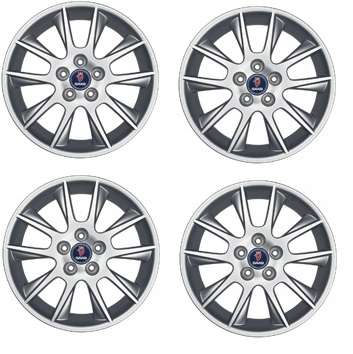 Complete set of 4 genuine saab wheels in 17