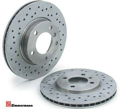 Pair of rear perforated sport brake discs for saab 900 / 9.3 and 9.5 Brake discs