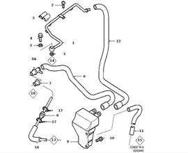 Manguera n°2 (respiradero del cárter motor) saab 9.3 Sistema de lubricación