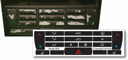 kit de reparación botones aire acondicionado para saab 9.3 2003-2007 Tablero de instrumentos, salpicadero