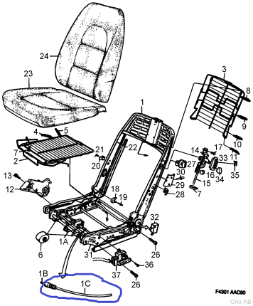 Funda para mando eléctrico de asiento Saab 900 y 9000 Otros recambios interior
