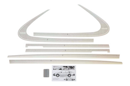 Kit Autocollants latéraux pour Saab 900 classique (Couleur Argent) Nouveautés