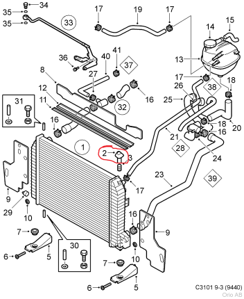 soporte radiador agua saab 9.3 II Novedades