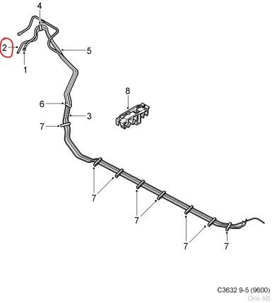 fuel return pipe, saab 9.5 2005-2010 Fuel system