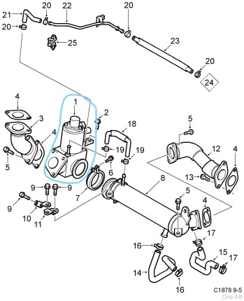 EGR valve Saab 9.5 V6 3.0 TID EGR valves