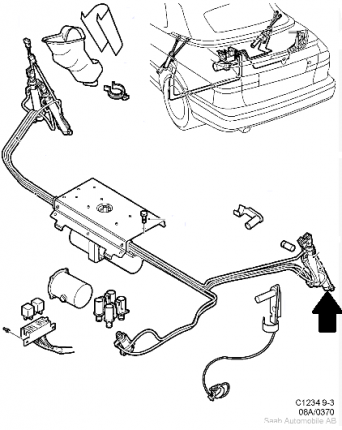 Verin hydraulique de capote pour saab 9.3 cabriolet (COTE INTERIEUR DROIT) Capotes